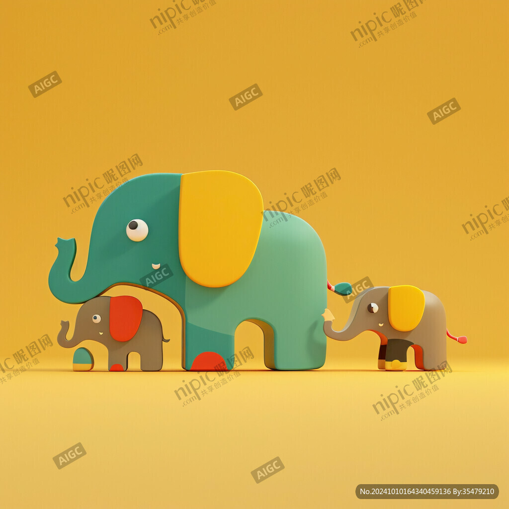 可愛兒童大象動物