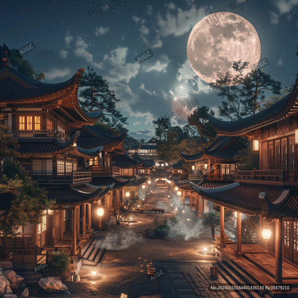 賞月建筑人物