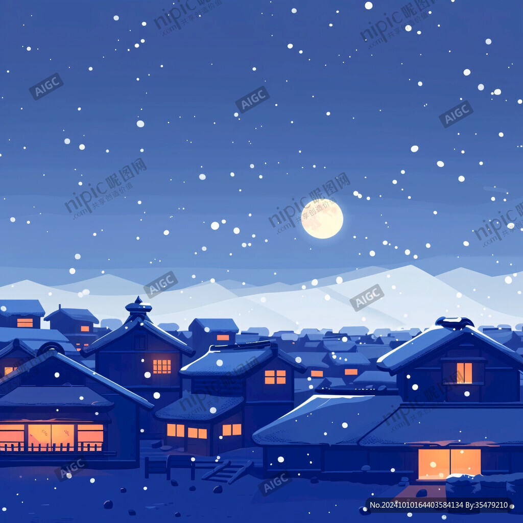 屋頂積雪插畫