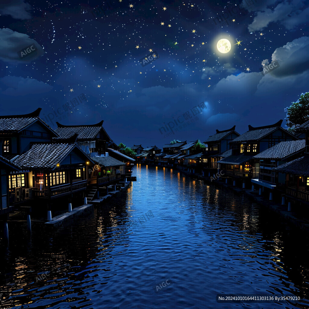 烏鎮(zhèn)名勝星空背景