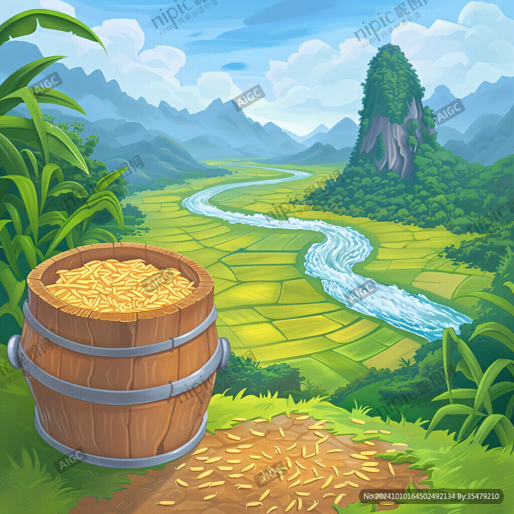 神農(nóng)架釀酒插畫