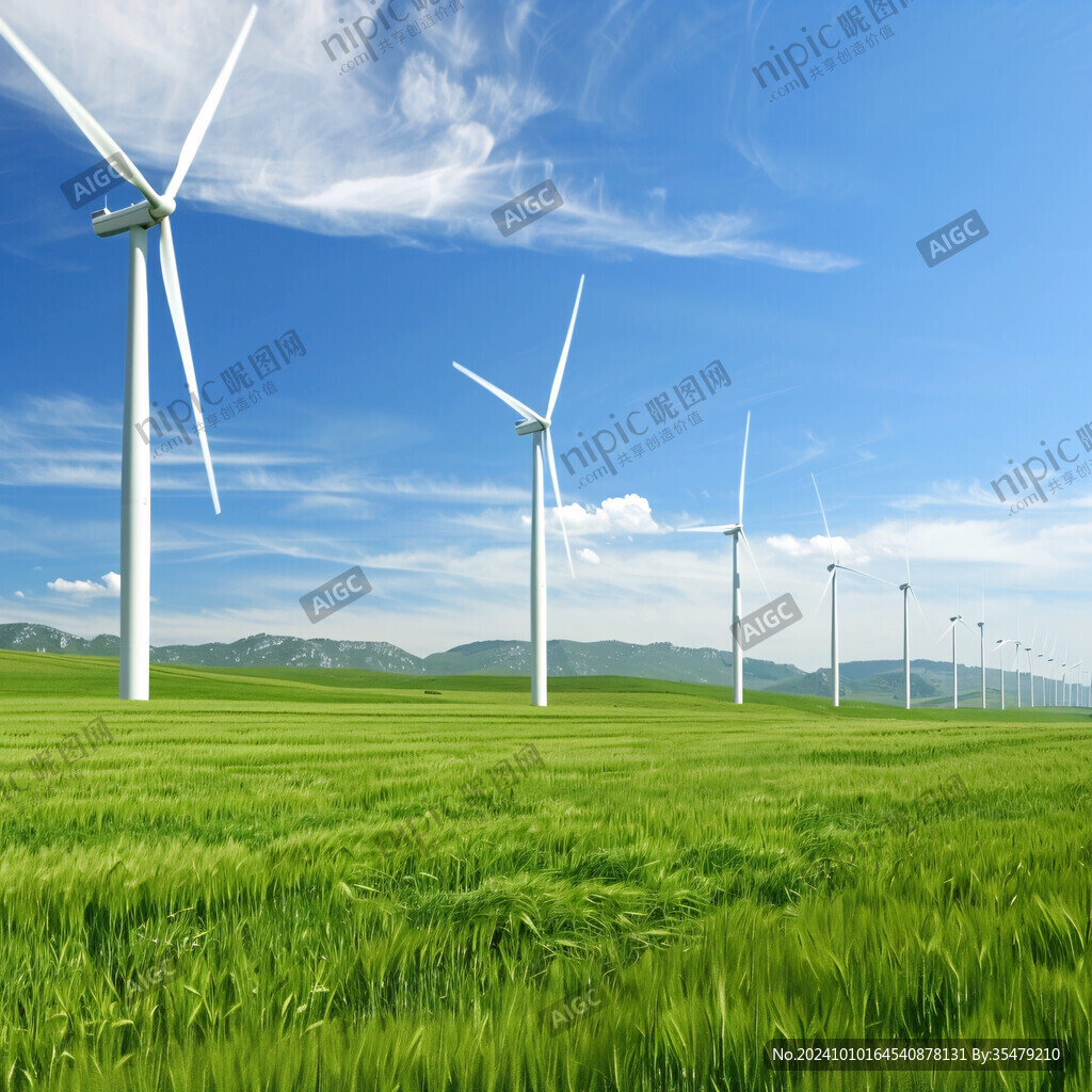 風(fēng)電機(jī)草原風(fēng)力發(fā)電