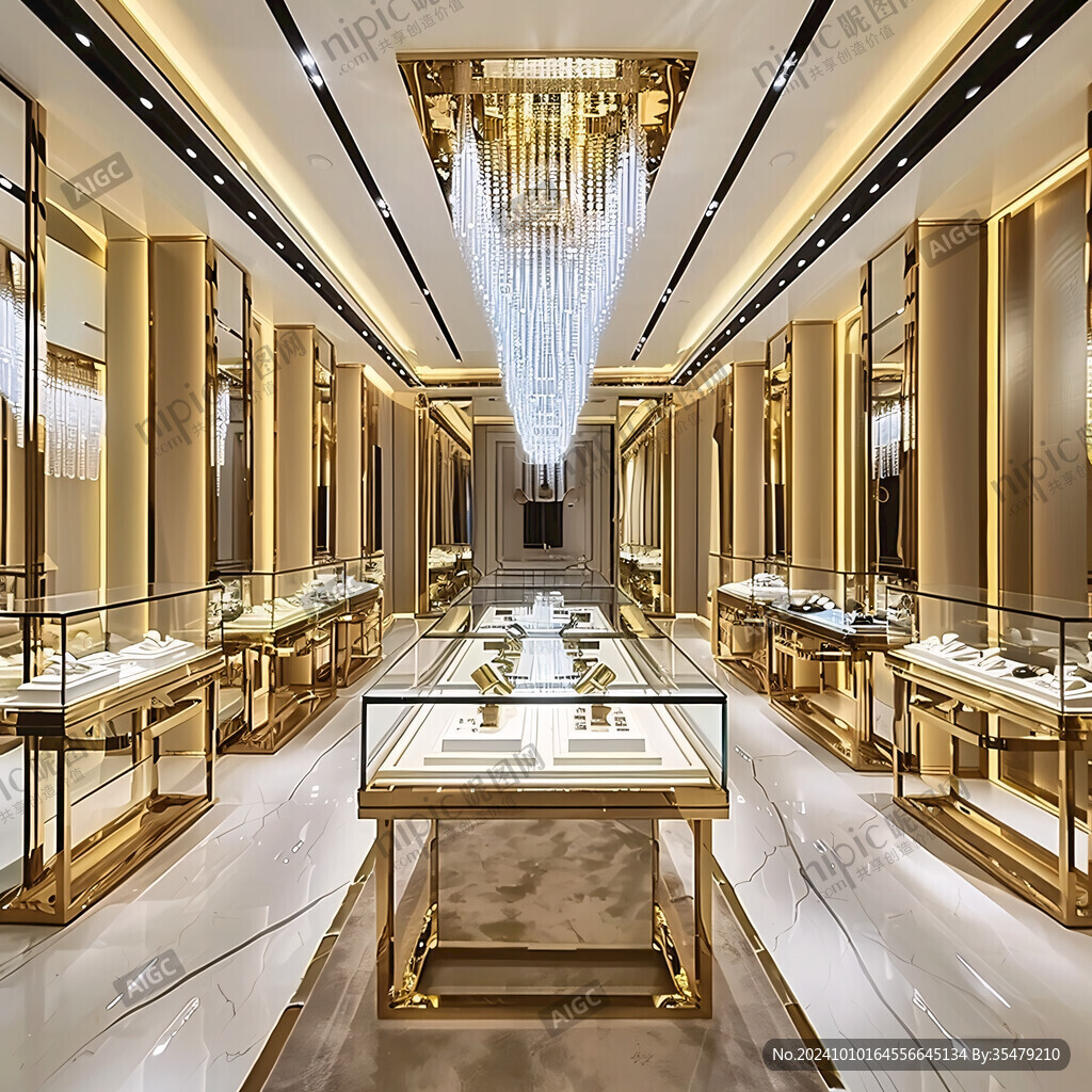高檔珠寶店黃金專柜