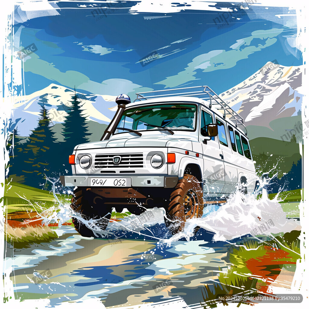 越野車手繪