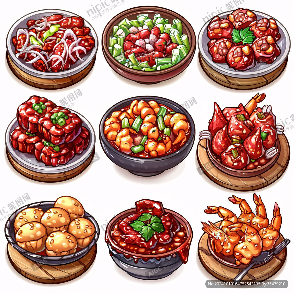 美食麻辣鹵味插畫(huà)合集