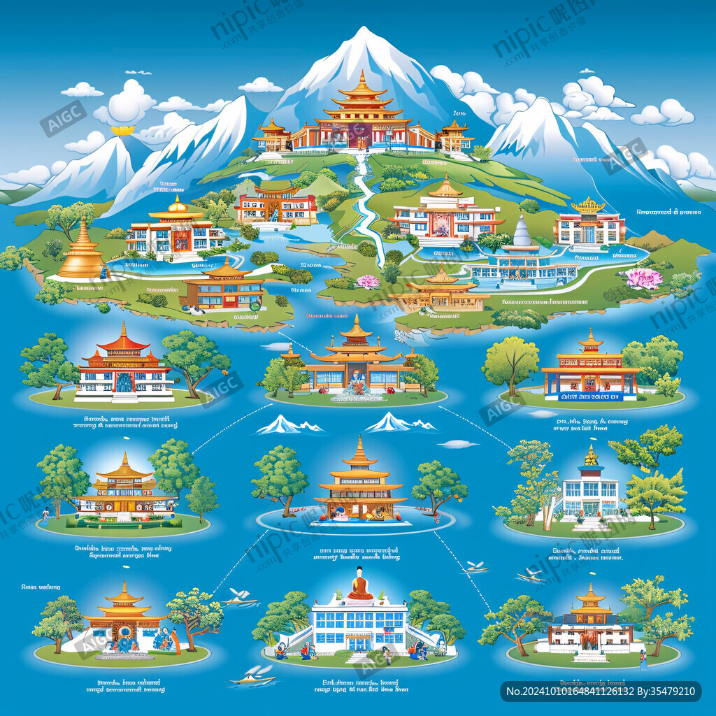 尼泊爾插畫科技旅游