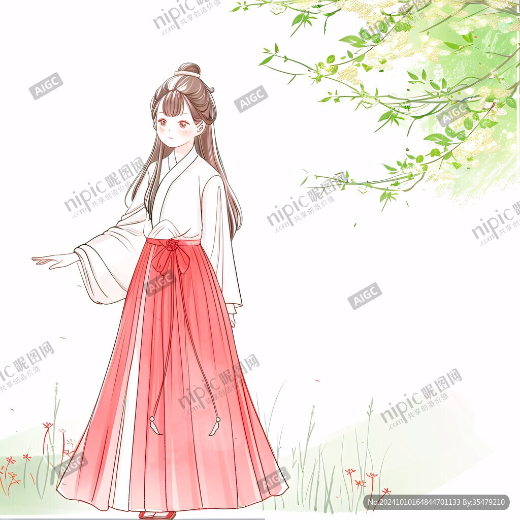 穿漢服卡通女孩