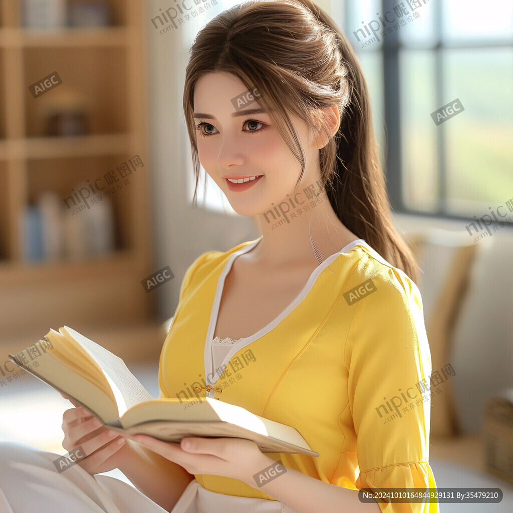 正在看書的美女