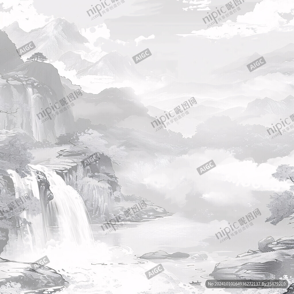 山水水墨大理石