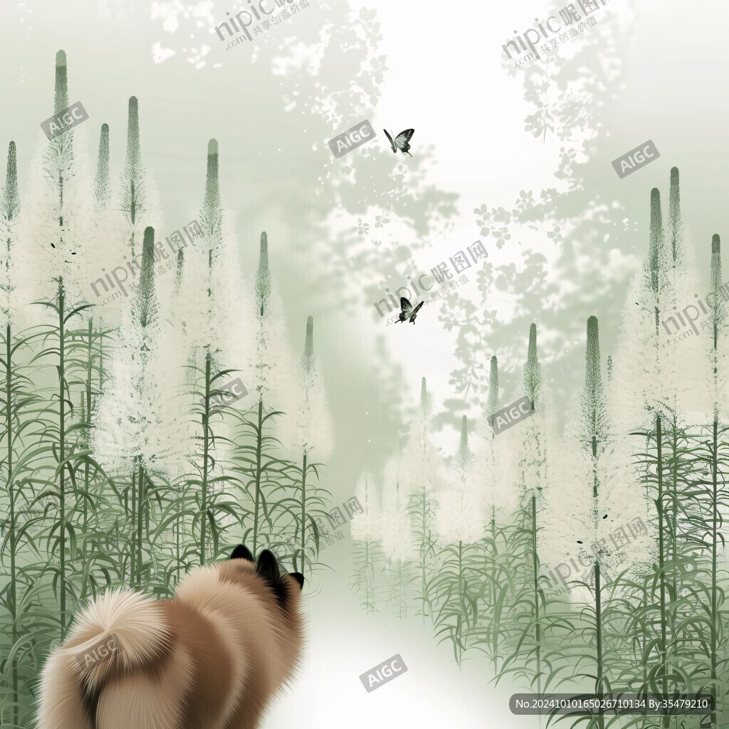 竹林飛鳥(niǎo)插畫