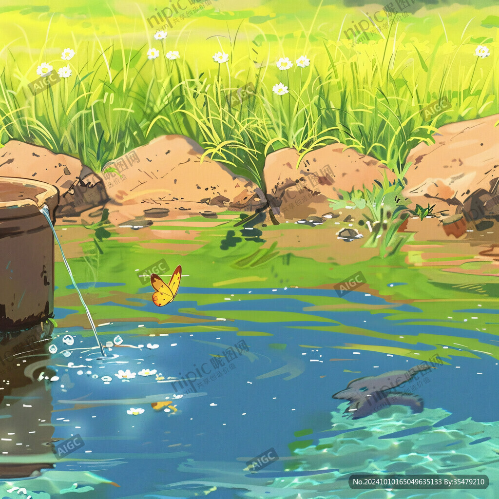 夏日池塘邊小魚