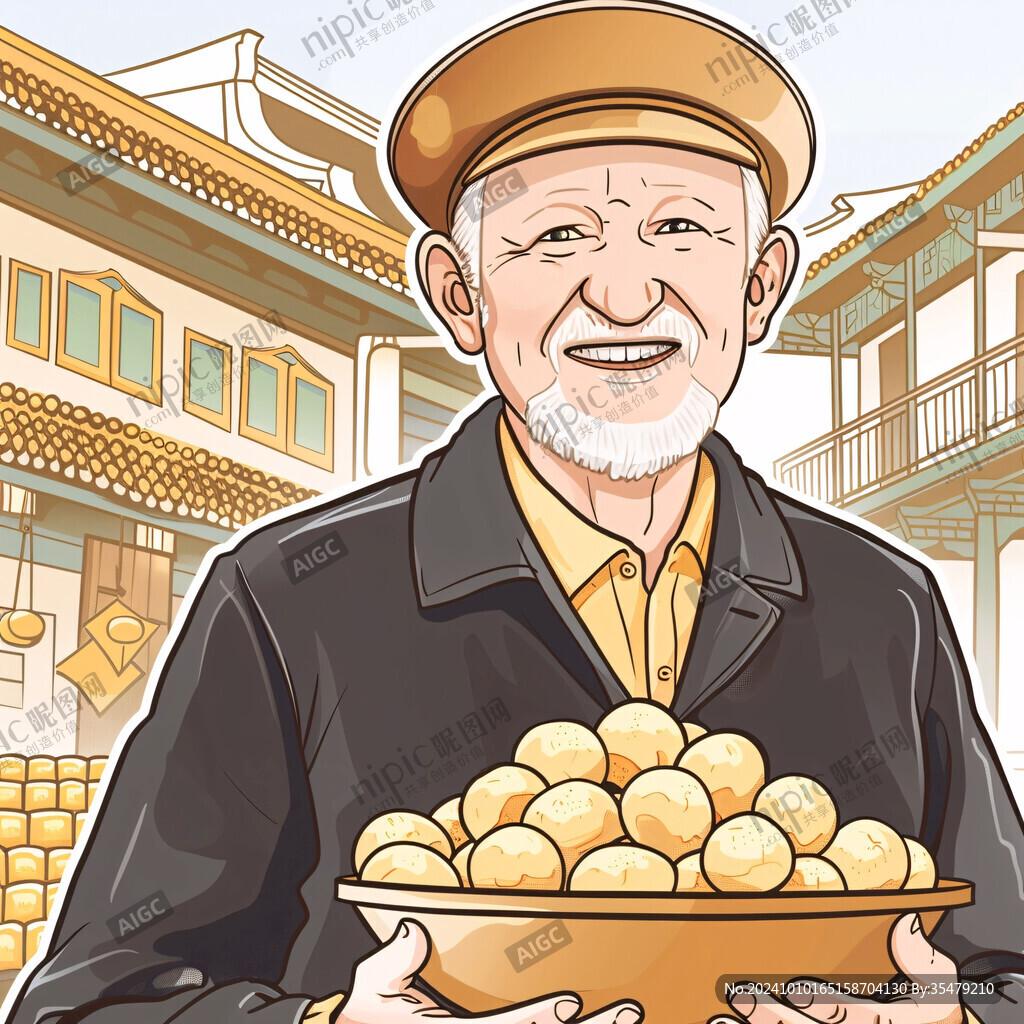 核桃人物插畫