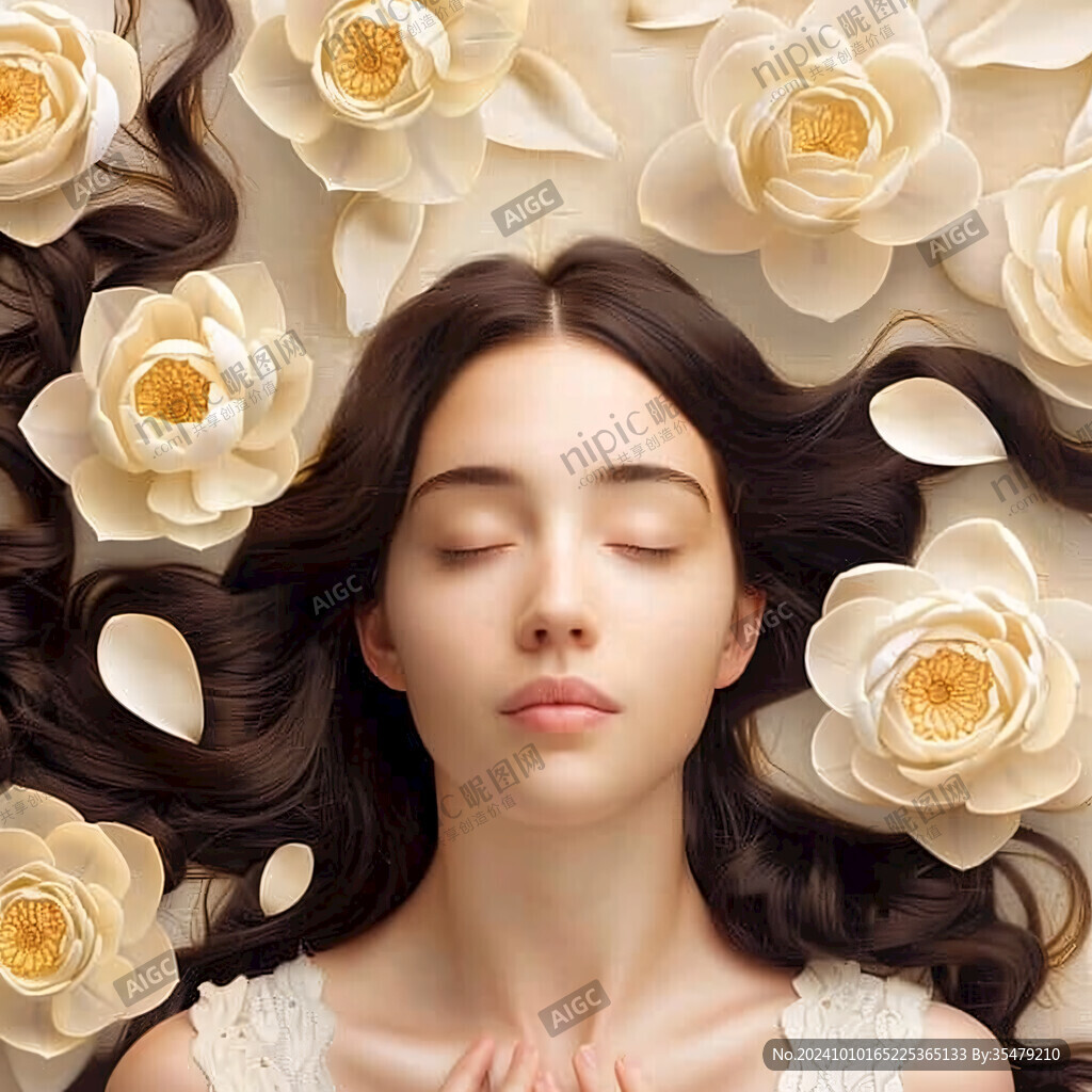玫瑰花女人素材