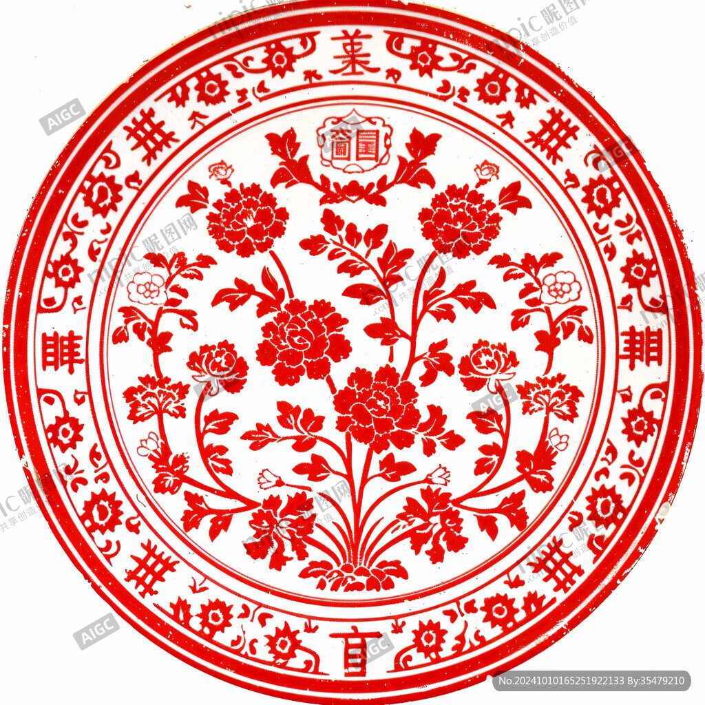 圓形福壽圖案