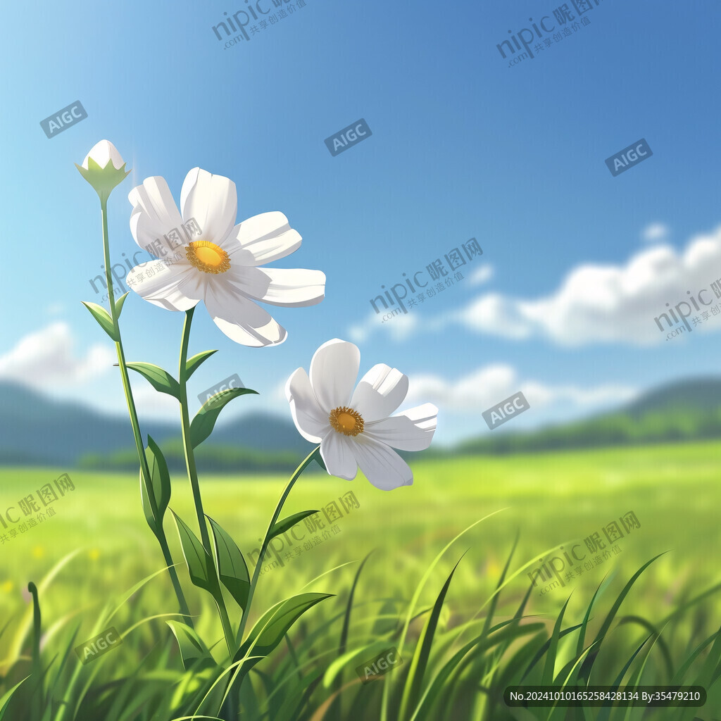 雛菊板繪插畫