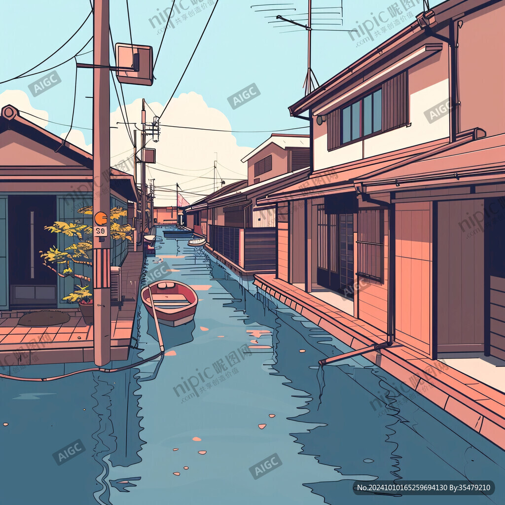 水渠插畫