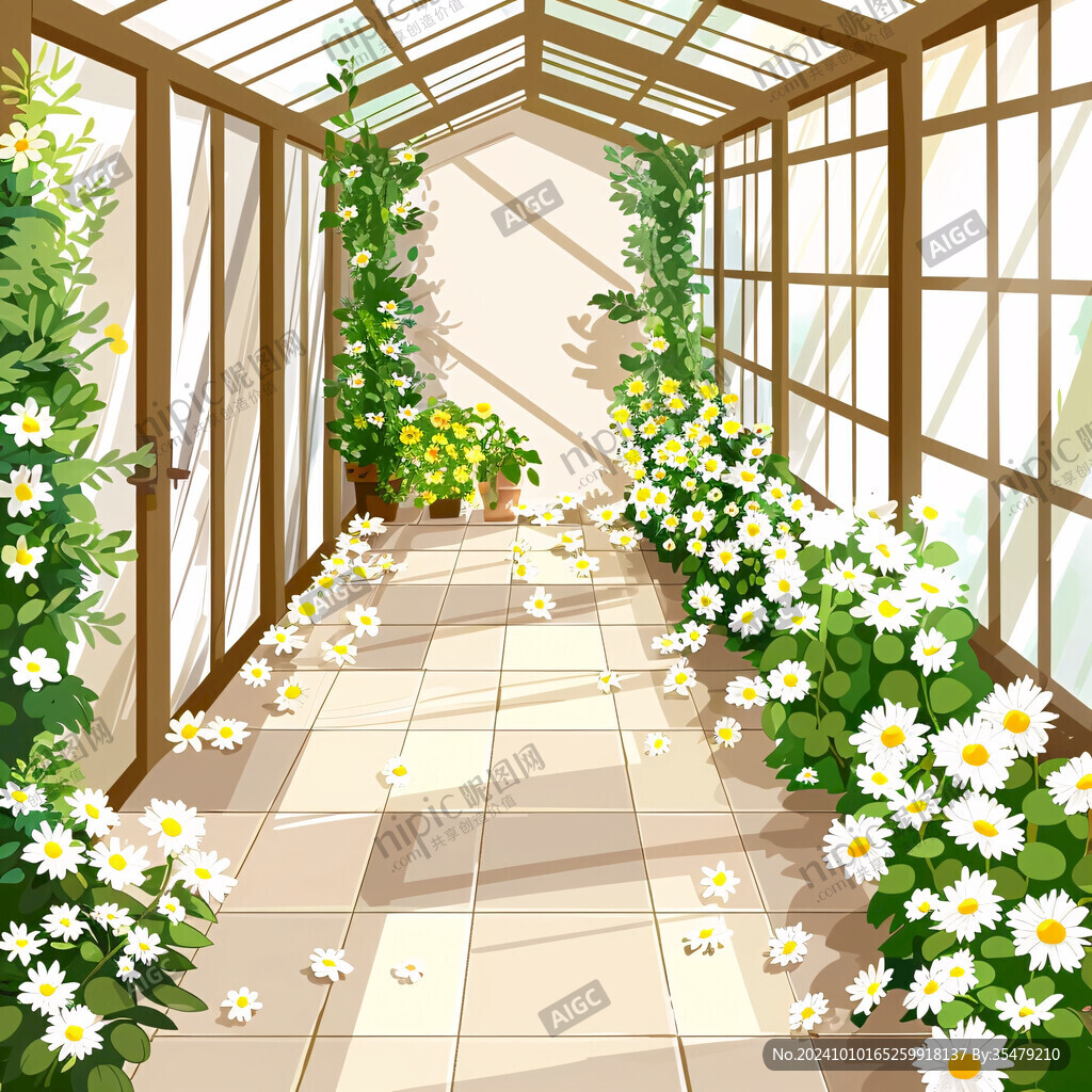 溫室花草風景
