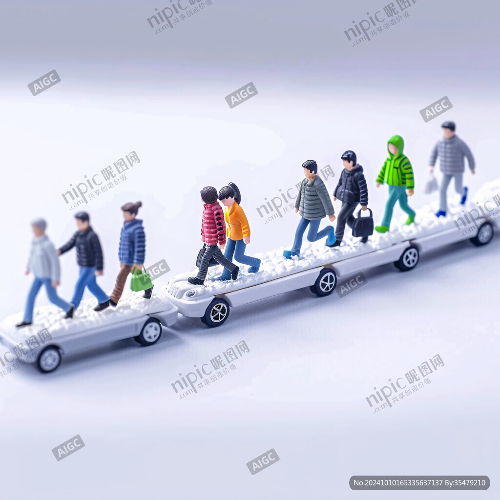 推小車散步的人