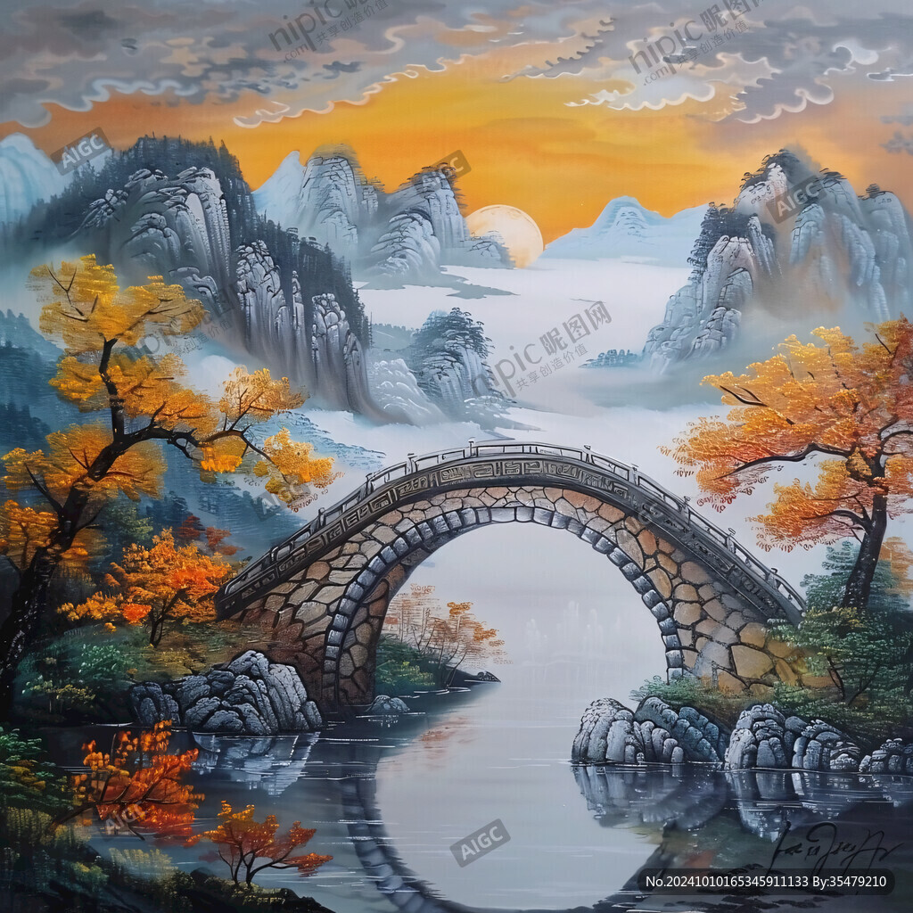 山水風(fēng)景彩繪