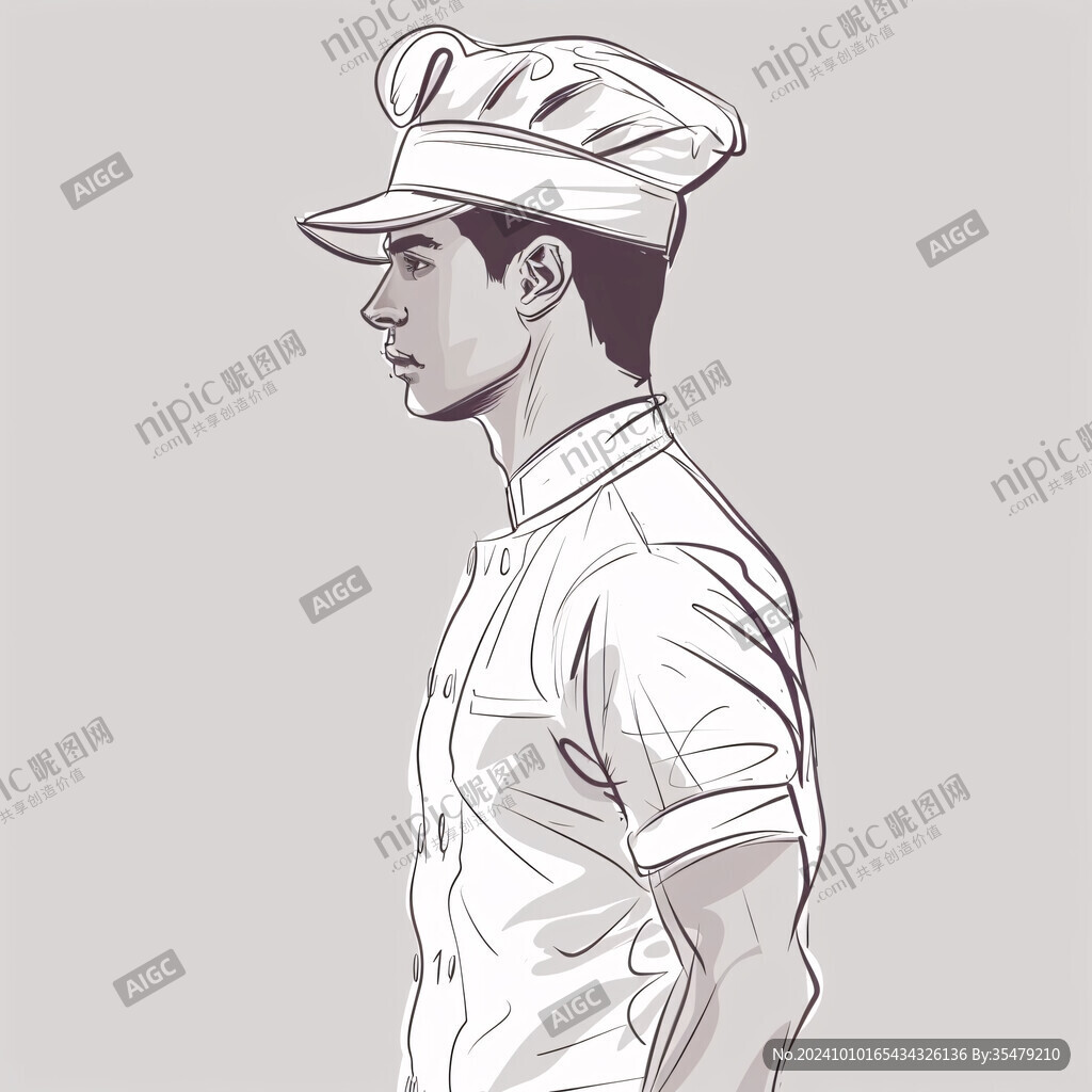 男廚師插畫