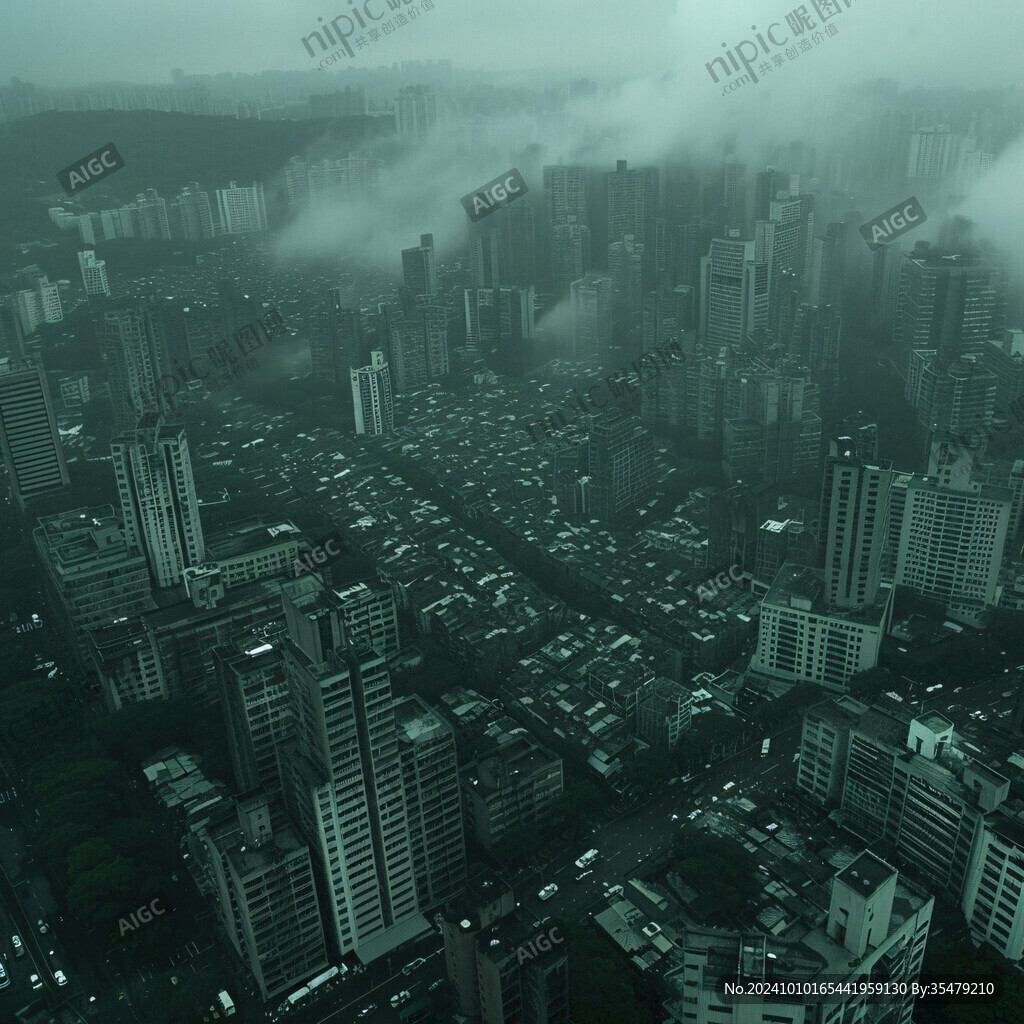 暴雨中的城市