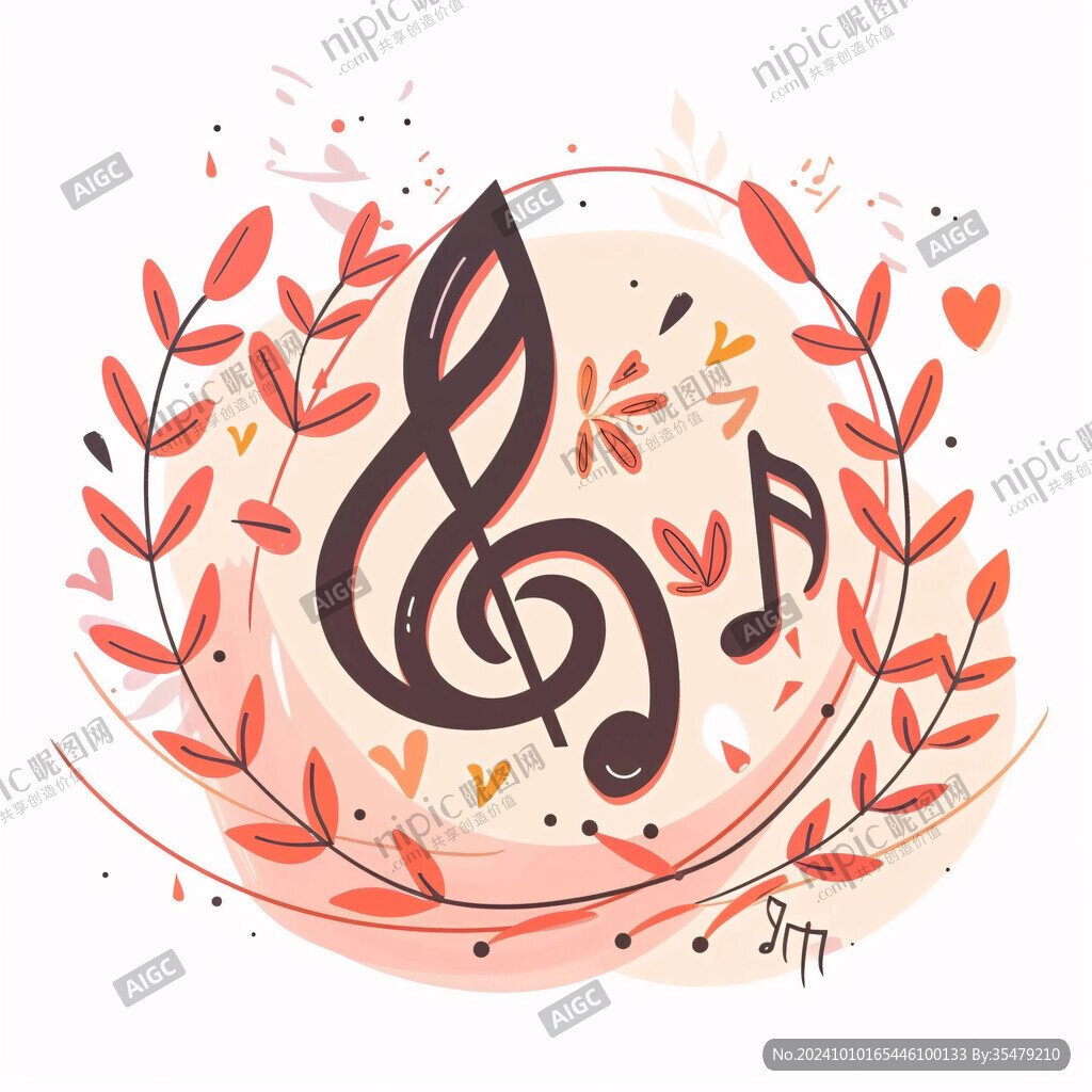 可愛手繪音符