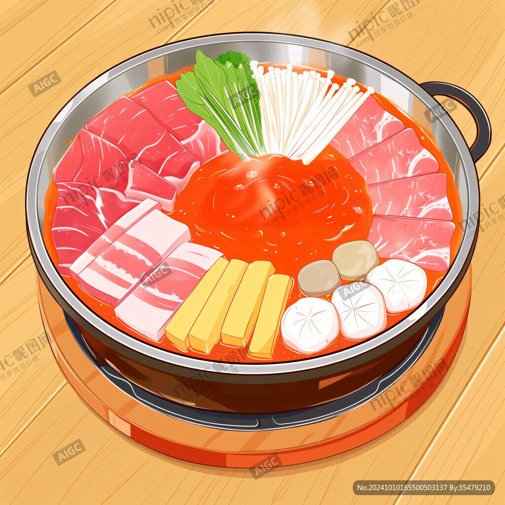 韓國火鍋插畫