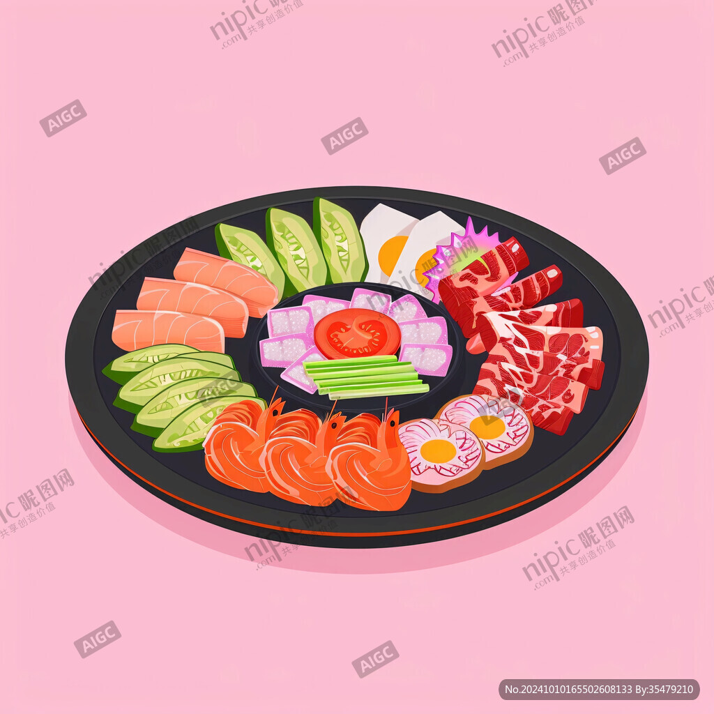 素菜拼盤插畫