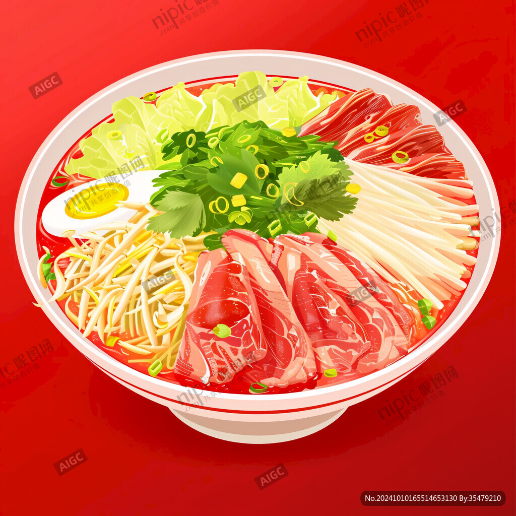 牛肉冷面插畫