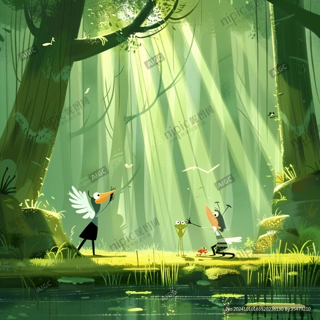 兒童森林插畫