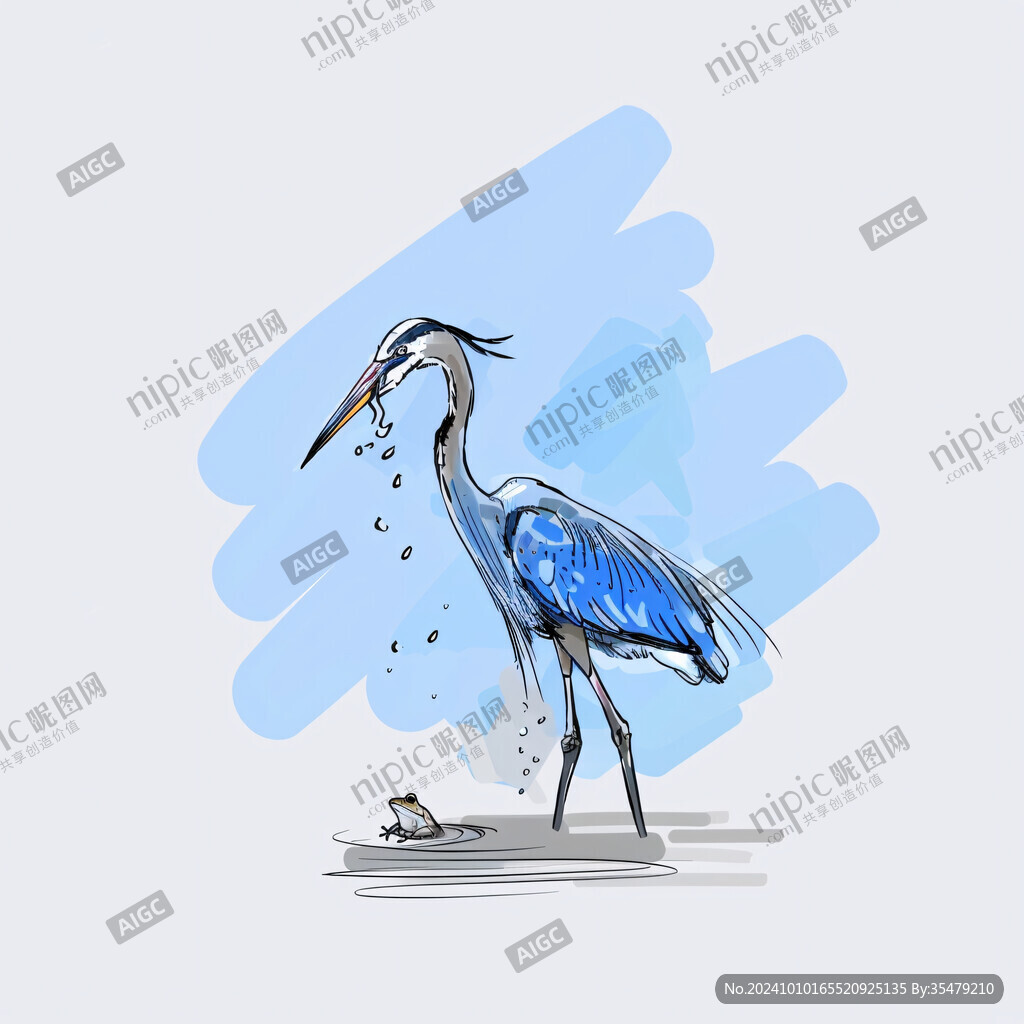 卡通手繪鶴