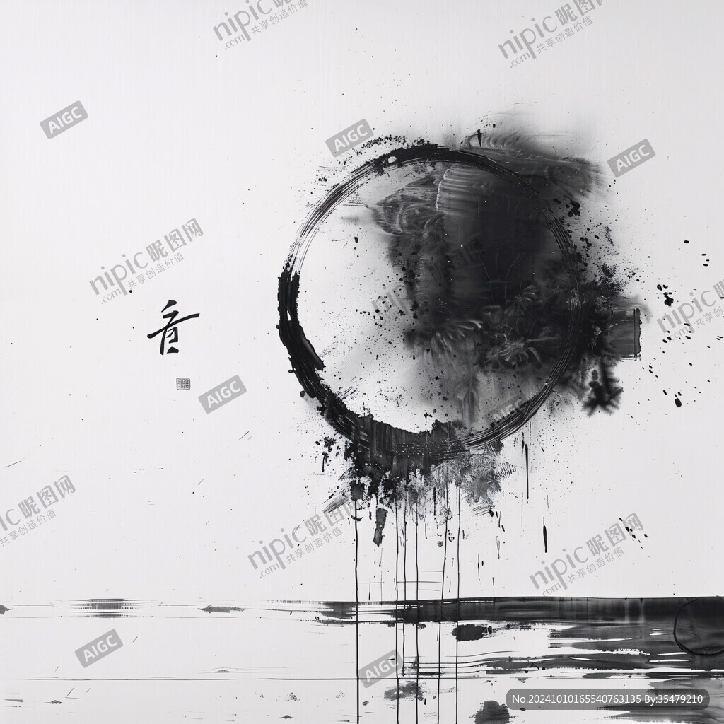 墨水墨痕墨韻墨水掛畫