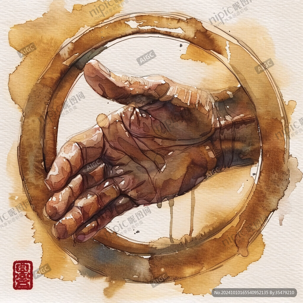 中醫(yī)插畫油畫水彩畫