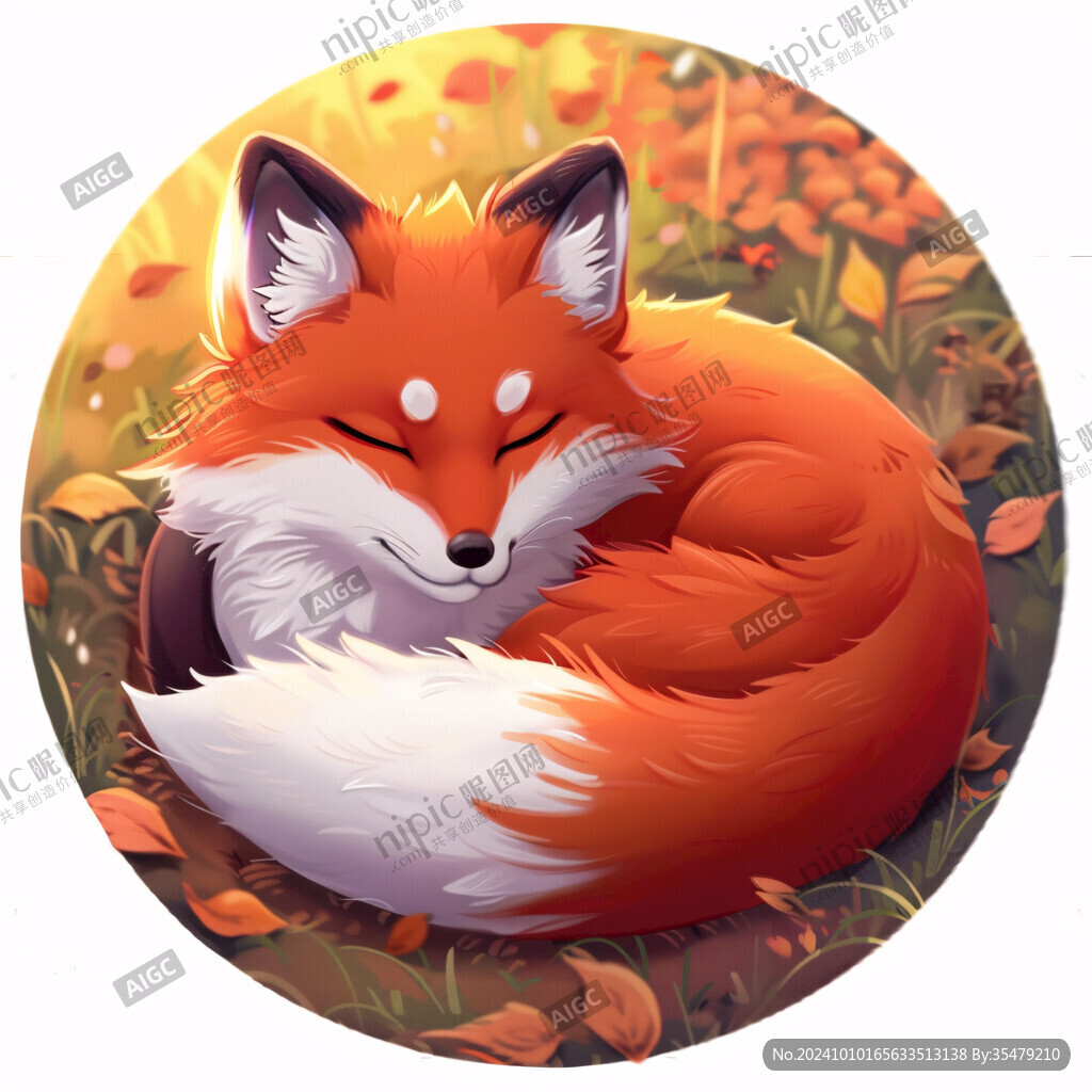 狐貍花草插畫