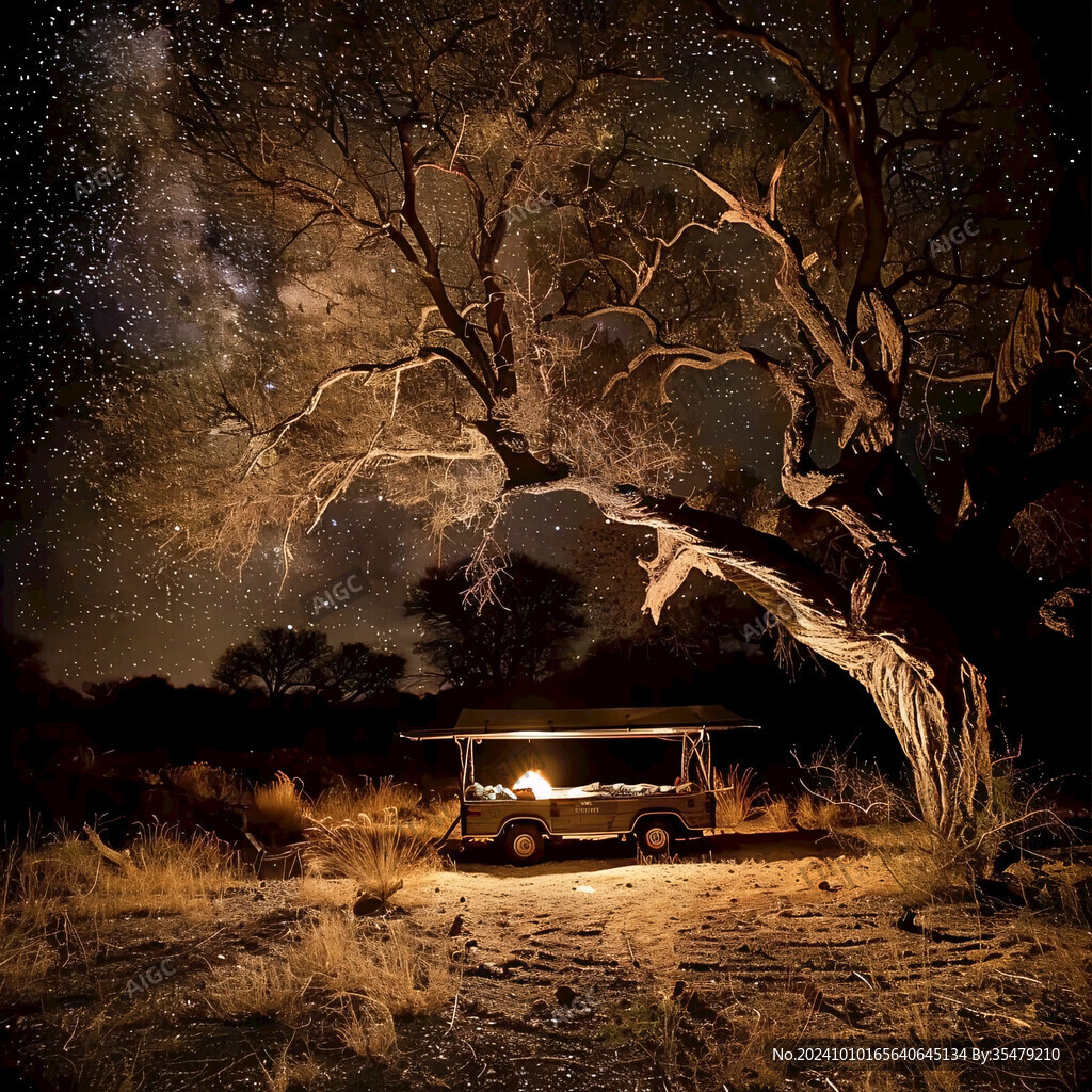 星空下的越野車