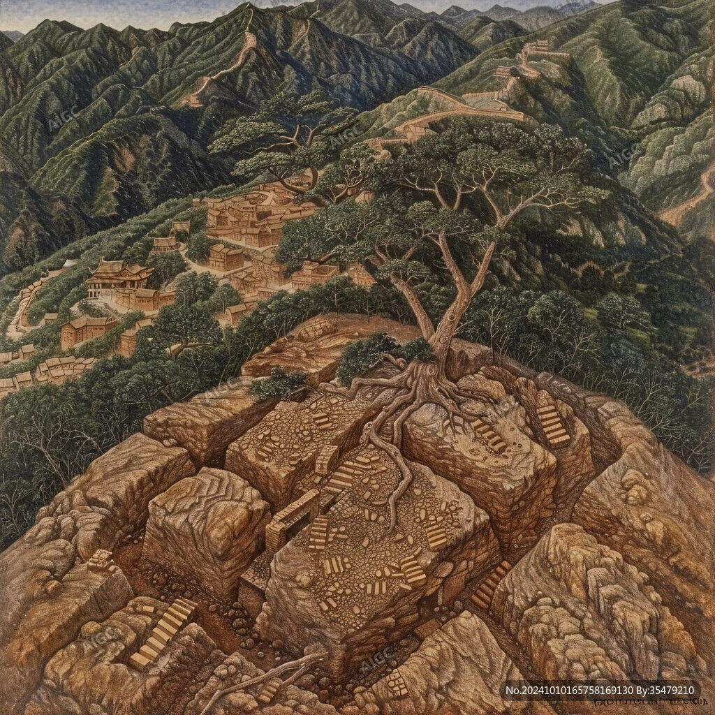 黃崖關(guān)插畫