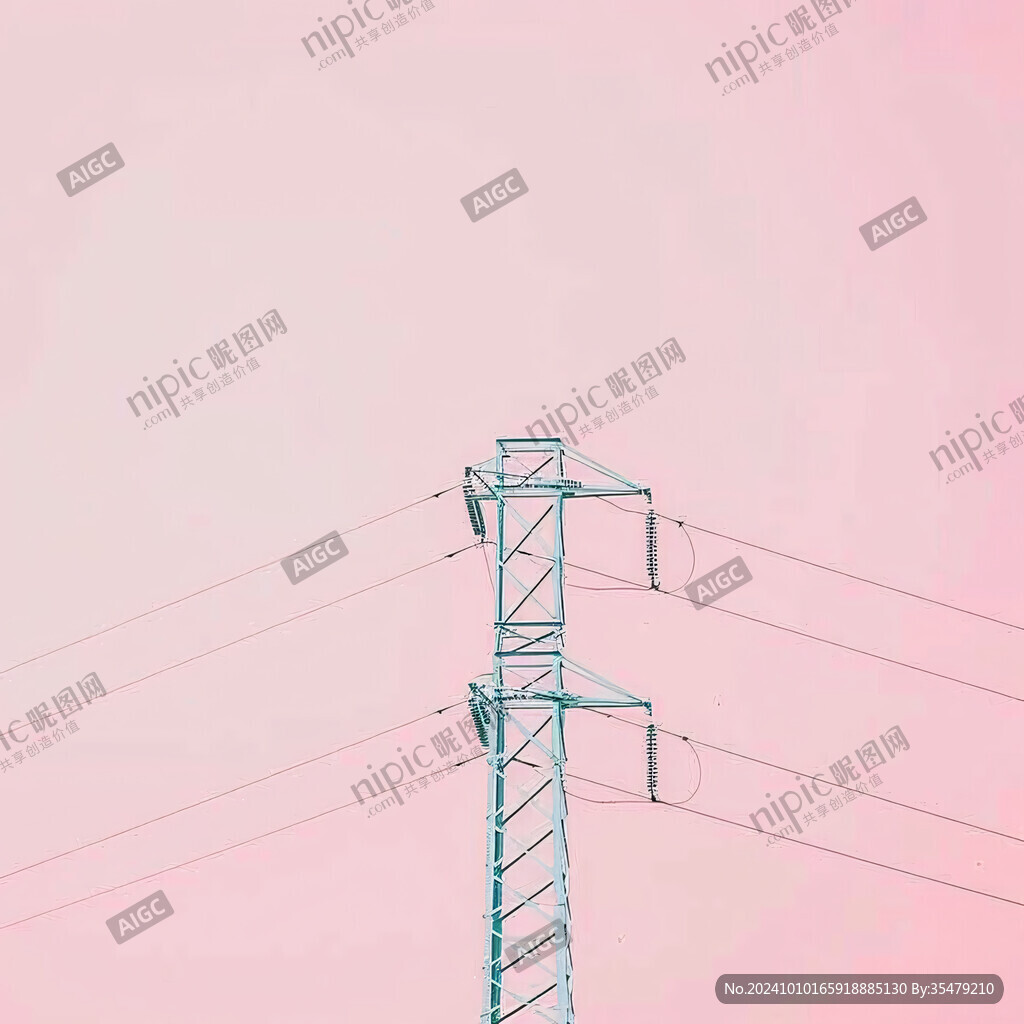 仰視電線桿