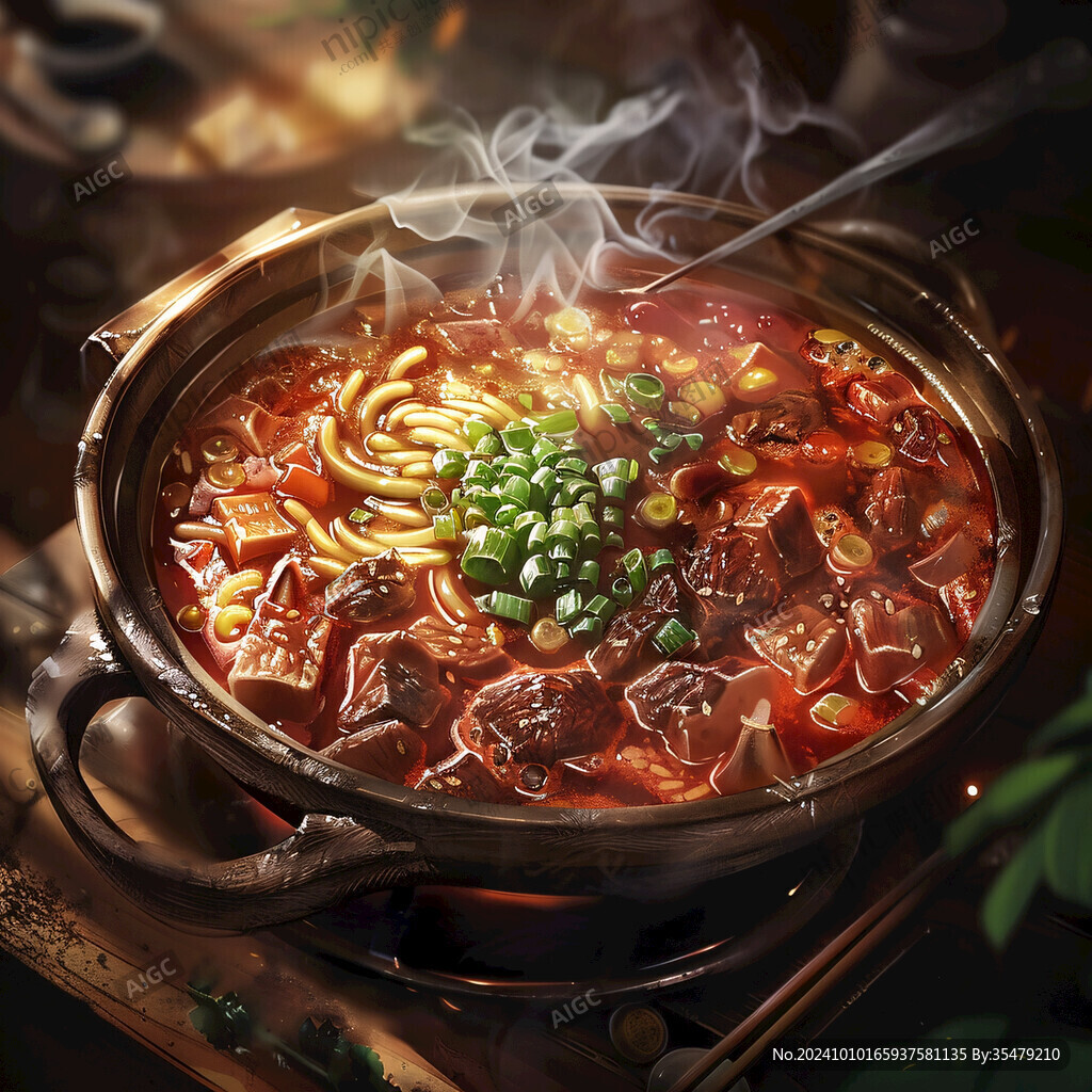 牛雜煲插畫