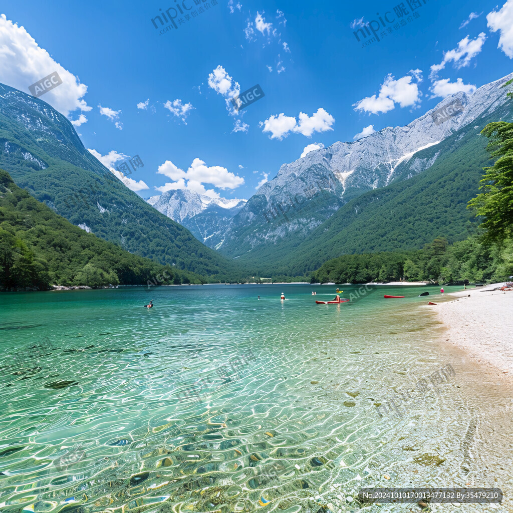 高山湖水湖泊