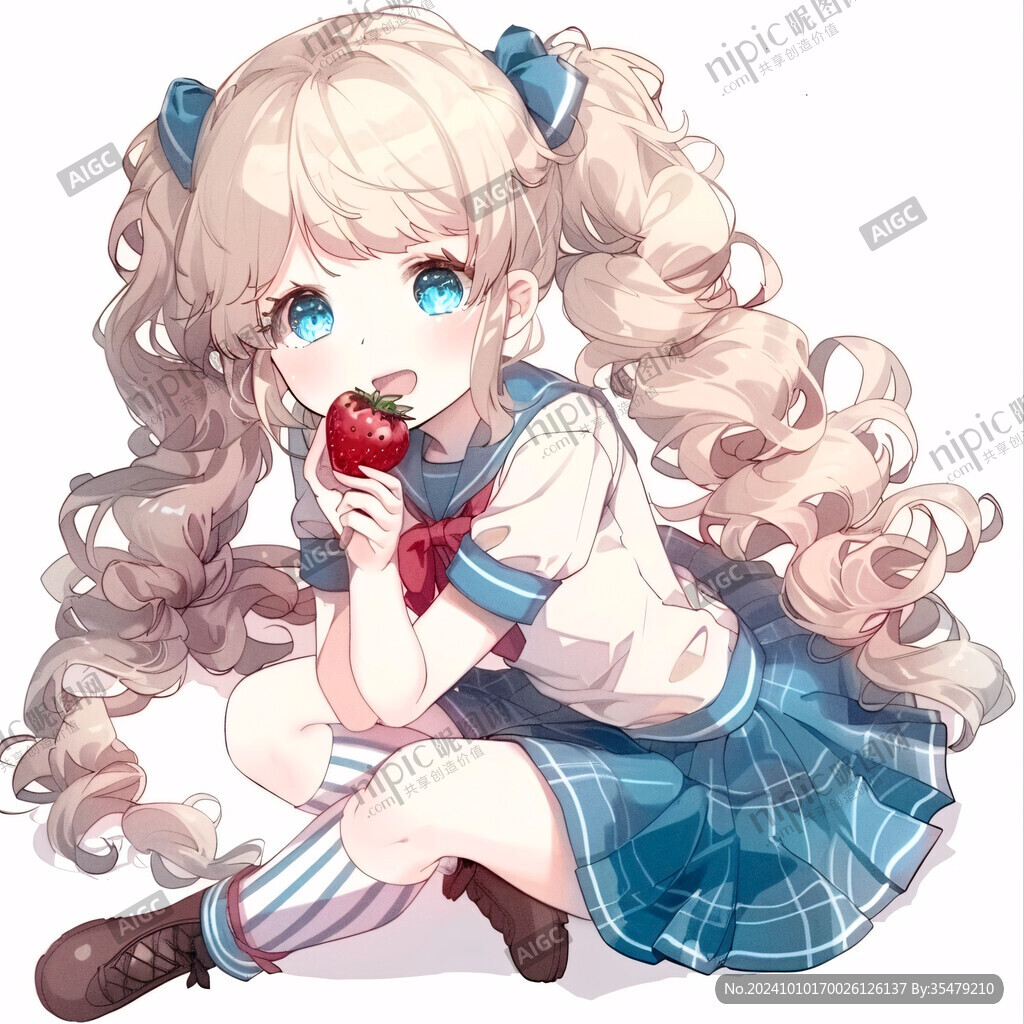 手繪蘋果少女