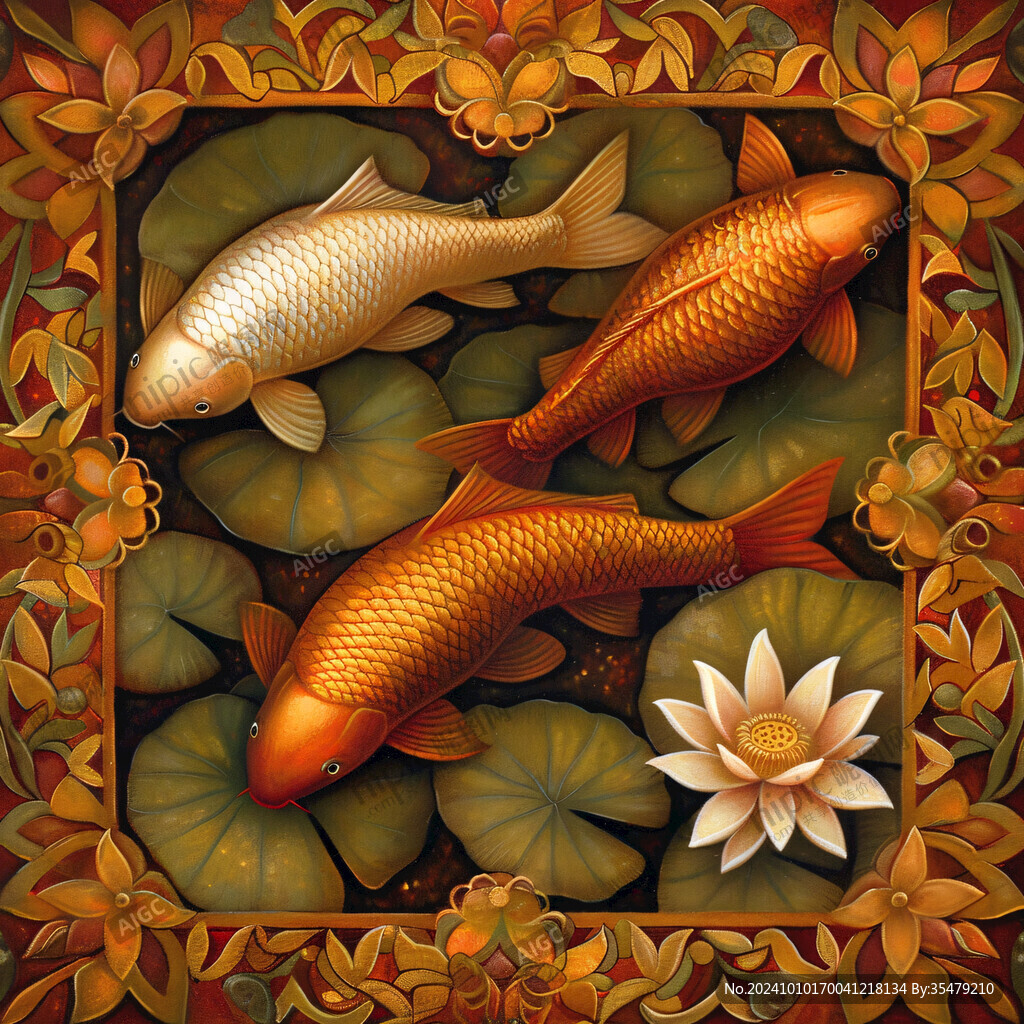 金鯉魚與蓮花