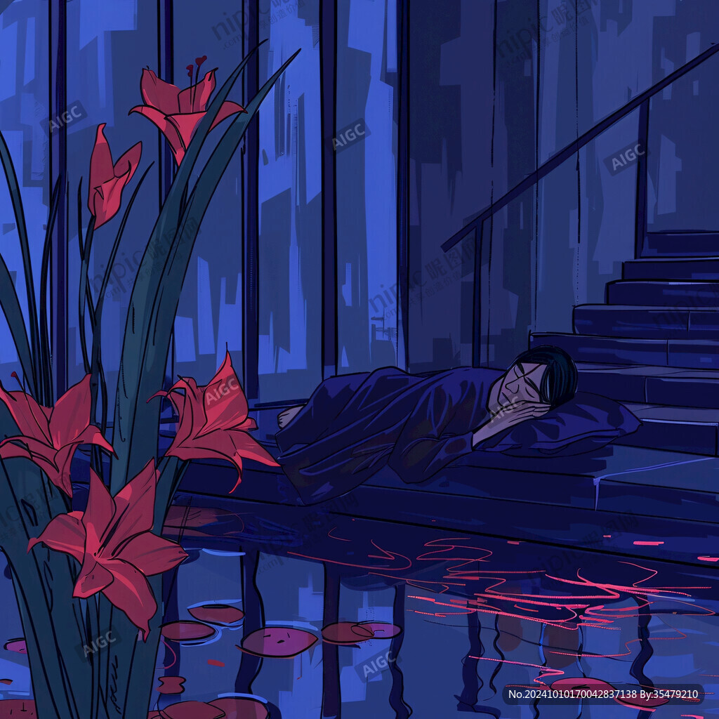 東方睡眠女子插畫