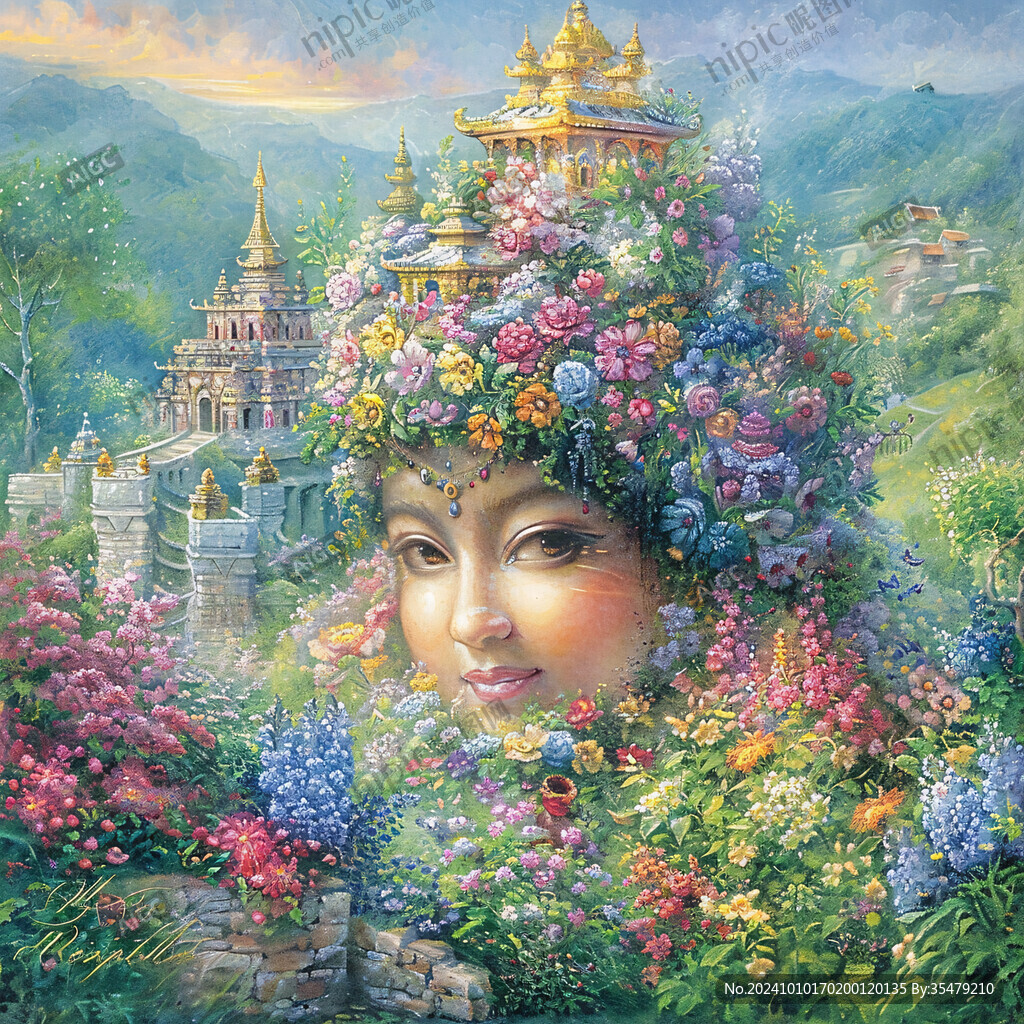 尼泊爾海報插畫水彩