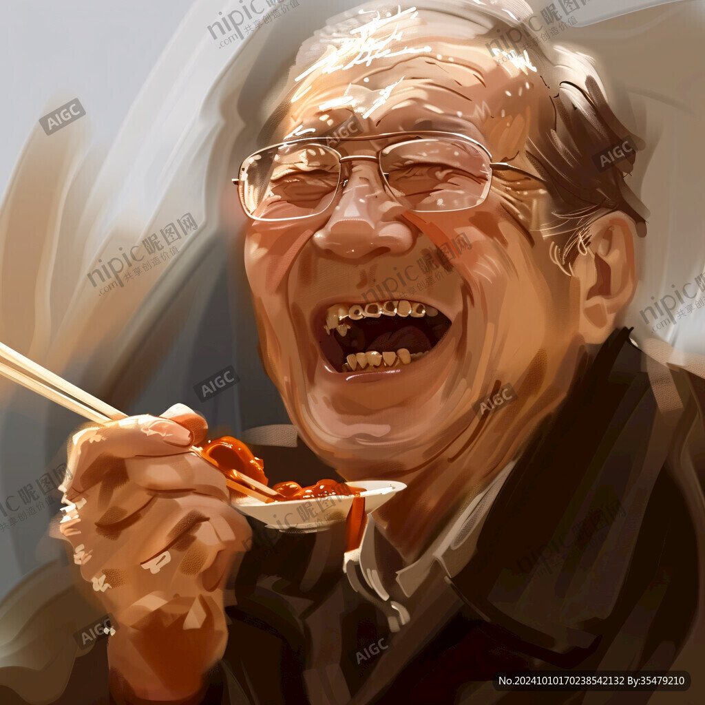 鼠繪插畫老人