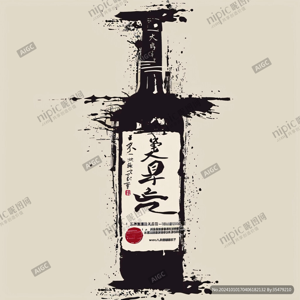 白酒包裝字體書法字