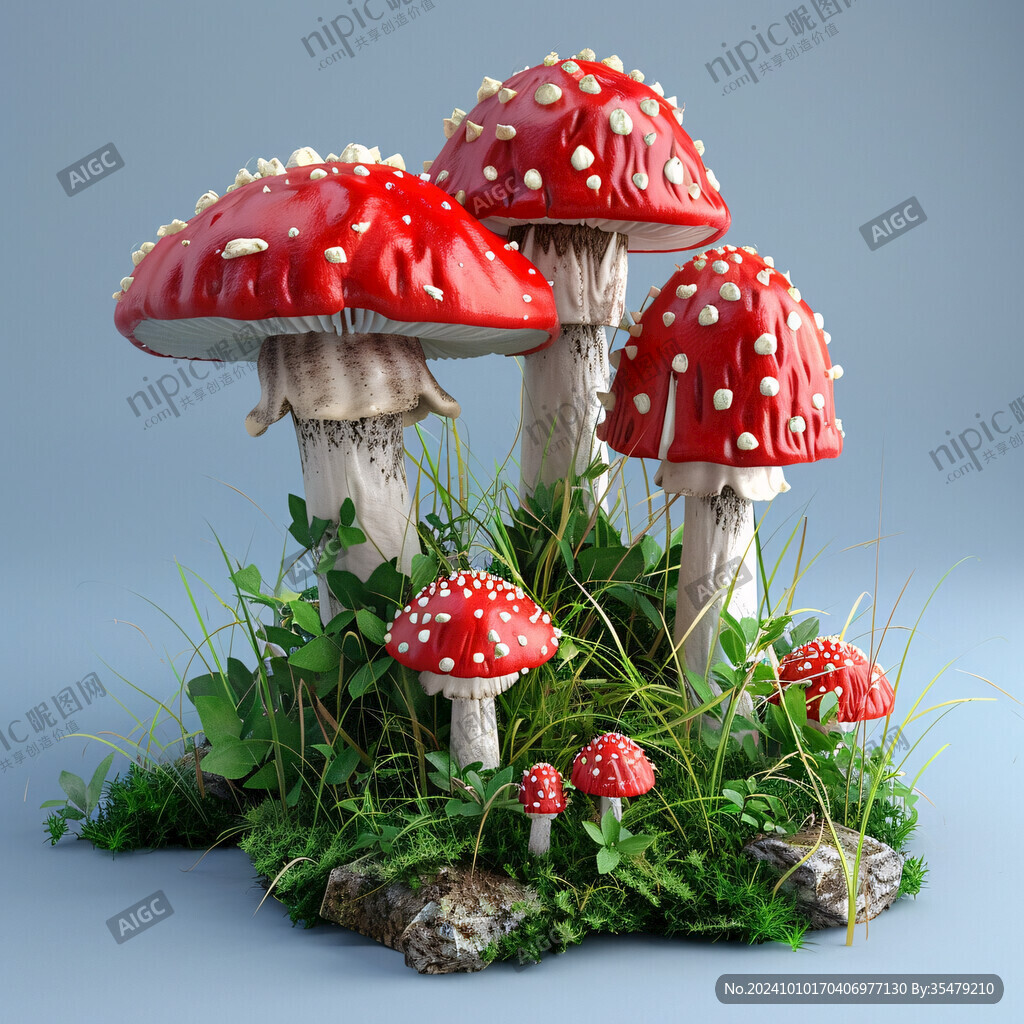 多彩蘑菇模型
