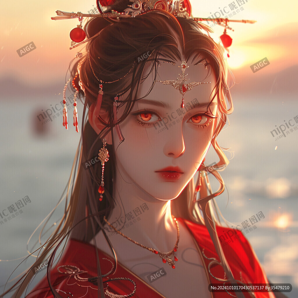 紅衣少女設(shè)計(jì)古風(fēng)