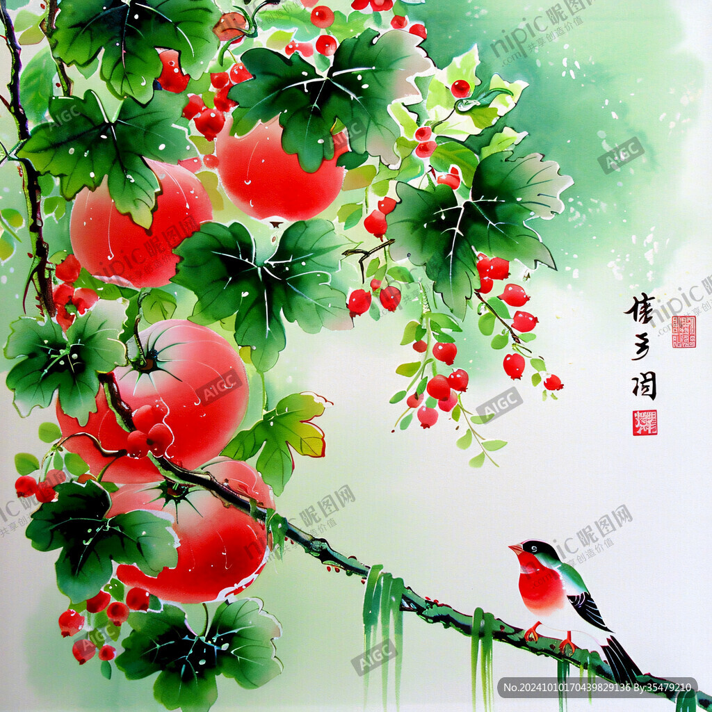 花紅果壁畫