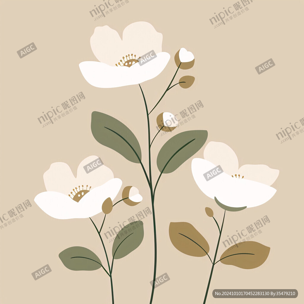 手繪奶油風(fēng)花卉裝飾畫(huà)