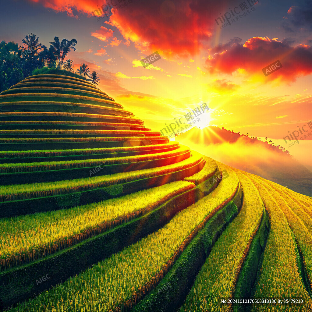 田間風景田梯風景